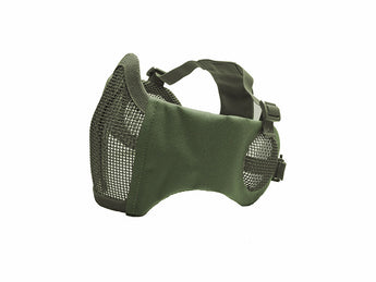 ASG Metal mesh mask with cheek pads and ear protection, OD Green-STRIKE SYSTEMS-