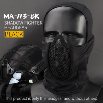 Copricapo Wosport Shadow Balaclava con semimaschera in rete — Nero-Wosport-
