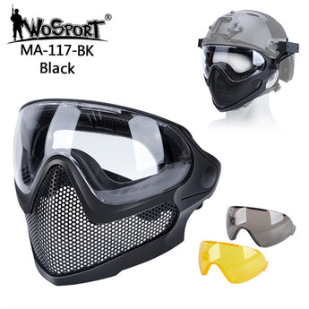 Pilot Mask (Steel mesh version) - Black-Wosport-