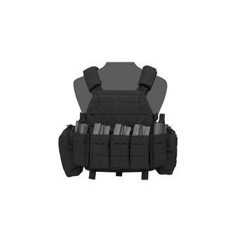WAS DCS Elite Ops Plate Carrier, AR15 Open Pouches - Black-Warrior Assault Systems-M-
