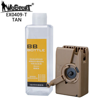 WST Lever Bottle Speedloader, 500 plus 2500 BBs - Tan-Wosport-