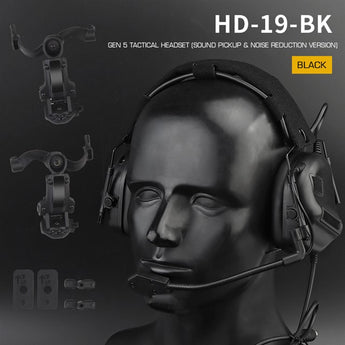 Protezioni acustiche Wosport Active Headset Gen5 Plus con attacco FAST — Nero-Wosport-