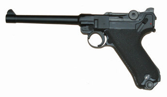 WE GBB Pistol Luger P08, 6 Inch - Black-WE-