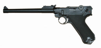 WE GBB Pistol Luger P08, 8 Inch - Black-WE-