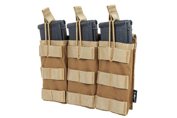Tasca portacaricatori SATAC Open MOLLE per 3 caricatori M4/AR15 — Tan