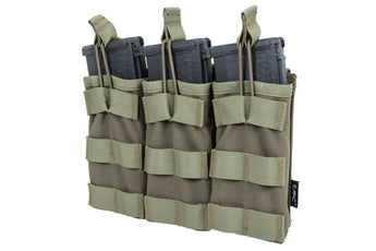 Tasca portacaricatori SATAC Open MOLLE per 3 caricatori M4/AR15 — Verde