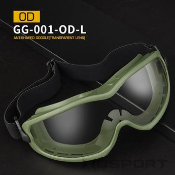Occhiali balistici Wosport Ant-shaped — Verde OD / Lente trasparente-Wosport-