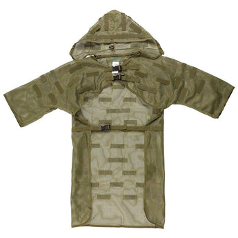 Camouflage mesh cloak with eyelet and hood Olive Drab-Mil Force-