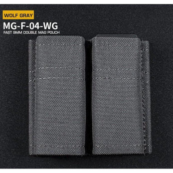 FAST Type Double 9mm Magazine Pouch - Grey-Wosport-