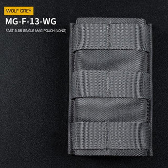 FAST Type Single 5.56 Magazine Pouch (Long) - Grey-Wosport-