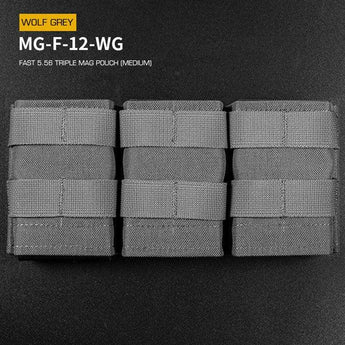FAST Type Triple 5.56 Magazine Pouch (Medium) - Grey-Wosport-
