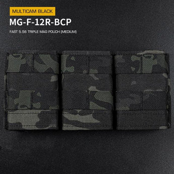 FAST Type Triple 5.56 Magazine Pouch (Medium) - MC Black-Wosport-