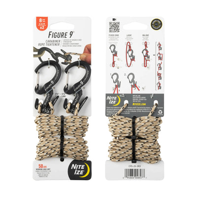 FIGURE 9 CARABINER ROPE TIGHTENER in metal color - small S - Combo set (2ks)-NITE IZE-