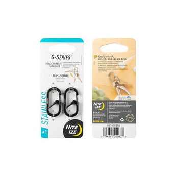 G-SERIES(TM) DUAL CHAMBER CARABINER (2pcs), black - size 1-NITE IZE-