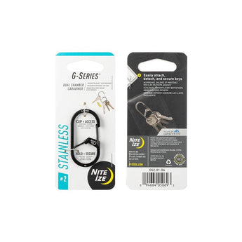 G-SERIES(TM) DUAL CHAMBER CARABINER, black - size 2-NITE IZE-