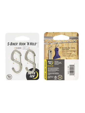 S-Biner Hook 'N Hold(TM) Carabiner, Small - Silver (2 pcs)-NITE IZE-