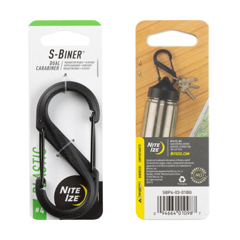 S-BINER PLASTIC DUAL CARABINER, black - size 4-NITE IZE-
