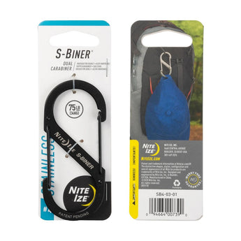 S-Biner Stainless Steel Dual Carabiner, black - size 4-NITE IZE-