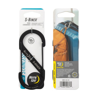 S-Biner Stainless Steel Dual Carabiner, black - size 5-NITE IZE-