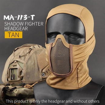 Shadow Balaclava with Steel Half Fighter Face Mask ( TAN )-Wosport-