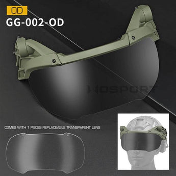 Tactical helmet outer suspension flip goggles - OD-Wosport-