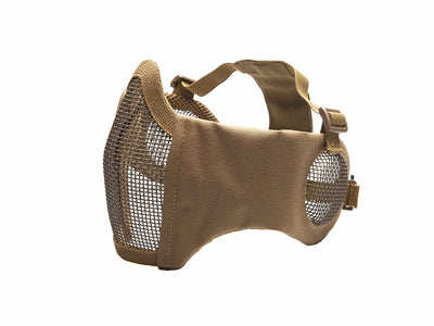 ASG Metal mesh mask with cheek pads and ear protection, Tan-STRIKE SYSTEMS-