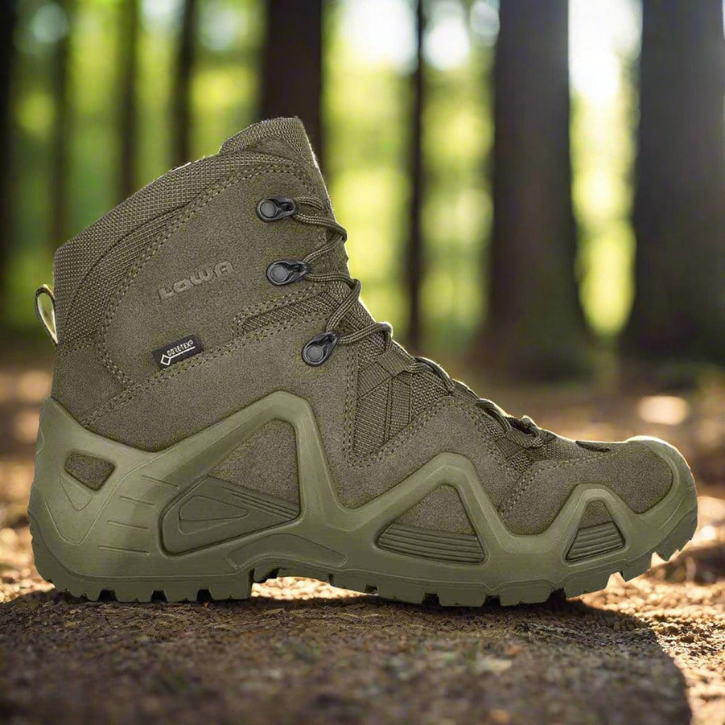 LOWA Zephyr GTX HI TF Tactical Boots - Ranger Green, Gore-Tex Waterproof, Size 10.5