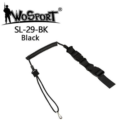 Pistol Lanyard elastic string SL29, black-Wosport-