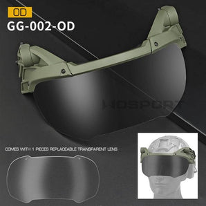 Tactical helmet outer suspension flip goggles - OD-Wosport-